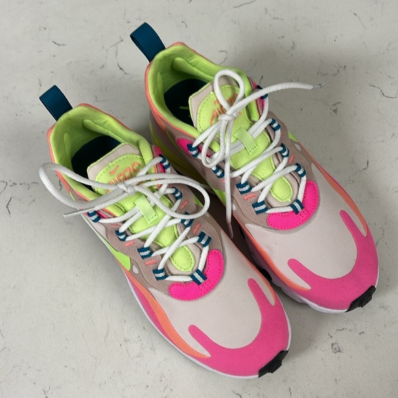 Nike Air Max 270 React Pink Volt Multi DC1863-600 Women's Size 6 - Picture 9 of 16